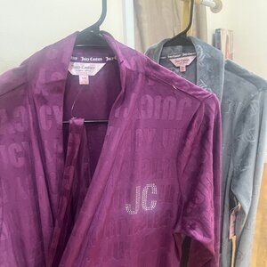 Juicy Couture Women's Robe –Purple with Rhinestone Logo Details ( NEW) (M)